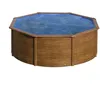 Image de Gre KIT350W Pacific - Piscine Hors-Sol en Acier, Piscine Ronde avec Structure en Acier Imitation Bois. Piscines Hors-Sol pour Jardin, Ø350 x 120 cm