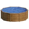 Image de GRE KITPR453W Sicilia - Piscine Hors-Sol en Acier, Piscine Ronde avec Structure en Acier Imitation Bois. Piscines Hors-Sol pour Jardin, Ø460 x 120 cm