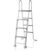 Image de Gre ES1213 - Échelle de sécurité Grise pour piscines Hors-Sol en Acier galvanisé, marches antidérapantes et système de Protection pour Enfants
