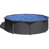Image de Gre KIT350GY Louko - Piscine Hors-Sol en Acier, Piscine Ronde avec Structure en Acier Gris Anthracite. Piscines Hors-Sol pour Jardin, Ø350x120 cm