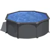 Image de Gre KIT300GY Louko - Piscine Hors-Sol en Acier, Piscine Ronde avec Structure en Acier Gris Anthracite. Piscines Hors-Sol pour Jardin, Ø300x120 cm