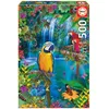 Image de Educa - Oiseaux Tropicaux Puzzle 500 pièces | Perroquets Cascade Amazonie Jungle Couleurs Vives | 48 x 34 cm | Dès 11 Ans (15512)
