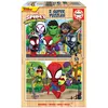 Image de Educa - 2x25 Spidey & Ses Amazing Amis, 2 Puzzles de Bois écologique résistant avec 25 pièces chacune, Amusement Double départ, Mesure approximative: 26 x 18 cm, À partir de 3 Ans (19289)