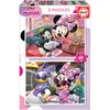 Image de Educa - 2x20 Minnie | 2 Puzzles en Carton avec 20 pièces, Double départ | Mesure approximative de Chaque Puzzle: 28 x 20 cm | À partir de 3 Ans (19297)