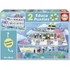 Image de Educa - Ensemble de 2 Puzzles pour Enfants avec 100 pièces Pleines de détails de l'extérieur et de l'intérieur | Bateau à l'extérieur/à l'intérieur. Mesure: 40 x 28 cm. Recommandé de 6 Ans (19958)
