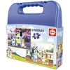 Image de Educa - Puzzle Bluey | Ensemble de 2 Puzzles pour Enfants bluey avec 20 pièces présentées dans Une Magnifique Valise en Plastique. Mesure: 28 x 20 cm. Recommandé de 4 Ans (19966)
