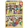 Image de Educa - Coffret de 2 Puzzles pour Enfants de 100 pièces | Amérique et Afrique | Recommandé pour Les Enfants de 6 à 8 Ans (20479)