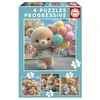 Image de Educa - Coffret de 4 Puzzles progressifs pour Enfants de 12 à 25 pièces | Ours en Peluche | Dimensions : 16 x 16 cm | Recommandé pour Les Enfants de 3 à 5 Ans (20500)