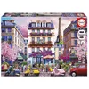 Image de Educa - Quartier Commerçant de Paris Puzzle 500 pièces | Paris France Boutiques Rue Illustration Ville | 48 x 34 cm | Dès 11 Ans (20548)