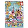 Image de Educa - Puzzle de 1000 pièces pour Adultes | Paris par Car Pintos | Dimensions : 48 x 68 cm | À partir de 14 Ans (20559)