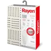 Image de Rayen | Housse pour table à repasser | 4 épaisseurs: mousse, molleton, tissu qualité canevas et titane | Housse à revêtement en titane | Gamme Premium | 130x47 cm | Blanc/Rayures