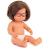 Image de Miniland Poupee BÉBÉ Fille CAUCASIENNE avec Syndrome du Down avec Lunettes 38 CM Beige, 31110