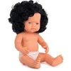 Image de Miniland Poupée caucasienne bouclée Noire 38 cm dans Un Sac en Plastique sans sous-vêtements