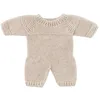 Image de Miniland Pyjama Beige en Tricot pour poupée de 21 cm. Fabriqué en Espagne avec Textile recyclé. Miniland Dolls.