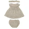Image de Miniland - Ensemble de vêtements en Tricot recyclé pour poupée de 32 cm Miniland Dolls - Robe et Bande, Beige, 31653