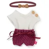 Image de Miniland - Vêtements pour poupée de 21 cm, Accessoire de vêtements pour poupées, Blanc/Grenat, 21