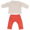Image de Miniland Ensemble de vêtements en Tricot pour poupées Dolls en matériaux recyclés pour poupées de 38 cm Modèle : Pull et Pantalon, Blanc et Corail