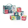 Image de Miniland Ensemble de Cubes Mous avec hochet pour bébés. Jeu de Stimulation sensorielle pour Les Enfants de 0 à 6 Mois. Collection Feel to Learn.