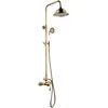 Image de Edouard Rousseau - Colonne de Douche Byron - Tête de Douche Orientable, Picots Anticalcaire, Bras Télescopique Rotatif - Flexible 1,50 m - Vieux Bronze