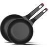 Image de Taurus Great Moments Set Sartenes 20+24 - Set de poêles en fonte d'aluminium, 20+24 cm, poignée ergonomique, tous types de feux, revêtement anti-adhésif, passe au lave-vaisselle, sans PFOA, noir
