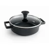 Image de Lacor - 25160 - Casserole avec mini couvercle en APFO en fonte d’aluminium 100% libre, bicouche antiadhésive, convient à l’induction, couvercle en verre trempé, Ø 16 x 5cm, noir