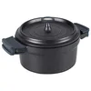 Image de LACOR 25925 Faitout avec Couvercle Rond + Poignées Amovibles Aluminium Fondu Noir 24 cm