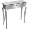 Image de Versa Cagliari Meuble d'Entrée Étroit pour Entrée ou Couloir, Table Console, avec 1 tiroir, Dimensions (H x l x L) 80 x 30 x 80 cm, Bois, Couleur: Argenté