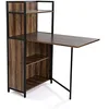 Image de Versa Blumenau Table à Manger pour Cuisine, terrasse, Jardin ou Salle à Manger, Plan de Travail Pliable, Dimensions (H x l x L) 120 x 30 x 62 cm, Bois, PVC et métal, Couleur: Marron et Noir