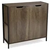 Image de Versa Lizzy Meuble d'Entrée Étroit pour Entrée ou Couloir, Table Console, Armoire à 2 Portes, Porte-Chaussures, Dimensions (H x l x L) 78,8 x 30 x 83,2 cm, Bois, Couleur: Marron et Noir