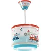 Image de Dalber Lustre Chambre Lampe Suspension Plafonnier Pour Enfants, Police et Pompiers, Brille dans la Nuit, Blanc, 60612M, E27