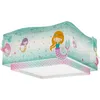 Image de Dalber Plafonnier Enfant, Lampe de Plafond pour Chambre d’Enfant, Luminaire, Sirènes Mermaids, 63446M, E27-2 x 15W