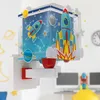 Image de Dalber Applique murale enfant Rocket Fusée spatiale système solaire, 63359, E27, Bleu