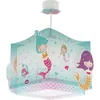 Image de Dalber Lampe Suspension enfant Sirènes Mermaids, Luminaire suspendu pour chambre d'enfant, lustre chambre enfant, 63442, E27, Turquoise