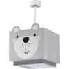 Image de Dalber Lampe Suspension Enfant Little Teddy Ours Animaux Gris, lustre chambre enfant, 64572, E27
