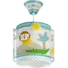 Image de Dalber Lustre Chambre Lampe Suspension Enfant My Little Jungle Animaux, 76112 , Vert, Lion alligator girafe, E27