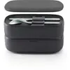 Image de Lékué Lunch Box avec coutellerie, noir