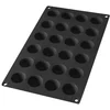 Image de Lékué Moule pâtisserie Mini Demi Sphères 24 Cavités, silicone platine noir
