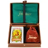 Image de Fournier   F31023   Coffret de Jeu de Cartes en Cuir synthétique,10 años to 99 años, Marron