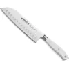 Image de Arcos Couteau Santoku Forgé Japonais pour Couper la Viande, le Poisson et les Légumes   Poignée Ergonomique en Polyoxyméthylène, Lame de 180 mm   Série Riviera Blanc, Couleur Blanche