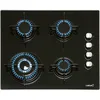Image de CATA CIB 6031 BK Plaque de cuisson au gaz 4 brûleurs 1 triple couronne Pour cuisinière à gaz naturel Largeur 59 cm Puissance totale de 8 Kw Tiges et brûleurs émaillés