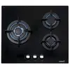 Image de Plaque à gaz en cristal CATA CCI 5003 BK. Design élégant 3 brûleurs à gaz haute performance. Allumage automatique. Polyvalence Puissance 59 cm 6,25 kW.