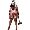 Image de Atosa déguisement clown halloween t-shirt rouge avec pantalon adulte femme M