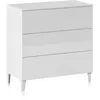Image de Habitdesign Modèle Loft Commode 3 tiroirs Blanc brillant 76 x 80 x 40 cm