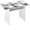 Image de Habitdesign Modèle Tavolo Table console dépliable, table d'appoint ou de cuisine, finition Blanc « Artik » et gris ciment, dimensions : 120 x 73,5 x 70 cm (l x H x P).