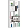 Image de Habitdesign Modèle Kawa Étagère réversible, Bibliothèque de bureau, finition couleur Blanc « Artik » et rouille, dimensions : 180 x 80 x 25 cm (H x l x P).
