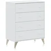 Image de Habitdesign Modèle Sweet Commode 4 tiroirs 95 x 77,5 x 40 cm Blanc « Artik »