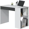 Image de Habitdesign Modèle Masster Bureau avec 1 tiroir Finition en Blanc « Artik » et gris anthracite, dimensions : 101 x 73 x 50 cm (l x H x P).