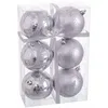 Image de BigBuy Christmas Boules de Noël Argent Plastique Cerf 8 x 8 x 8 cm (6 unités)