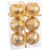 Image de BigBuy Christmas Boules de Noël Doré Plastique Spirale 8 x 8 x 8 cm (6 unités)