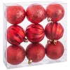 Image de UNIMASA Lot de 9 Boules de 60 mm de Couleur Rouge avec différentes Textures. Ajoutez Une Brillance élégante à Votre décoration de Noël, Multicolore, ne Pas appliquer